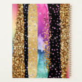 Glam kleurig glitterregenboogspargel planner (Achterkant)