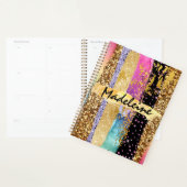Glam kleurige glitterregenboogkleurige DIY-naam Planner (Display)