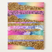 Glam kleurige glitterregenboogkleurige DIY-naam Planner (Achterkant)