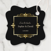Glam Koninklijk Goud Zwart Art Deco 20s Trouwen Bedankjes Labels (Achterkant)