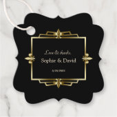 Glam Koninklijk Goud Zwart Art Deco 20s Trouwen Bedankjes Labels (Voorkant)