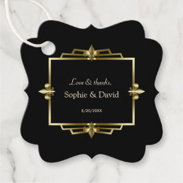 Glam Koninklijk Goud Zwart Art Deco 20s Trouwen Bedankjes Labels