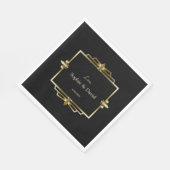 Glam Koninklijk Goud Zwart Art Deco 20s Trouwen Servet (Hoek)