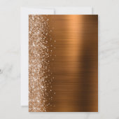 Glam Koper Geborsteld Metaal Glitter Bruiloft Kaart (Achterkant)