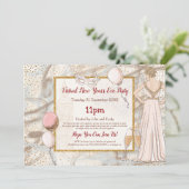 Glam Lady Confetti Sparkly Virtual New Year Party Kaart (Staand voorkant)