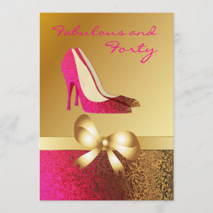 Glam Lady's Stiletto Custom Birthday Invitation Kaart