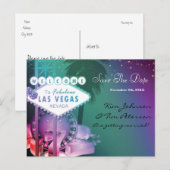 Glam Las Vegas Wedding Save Date Briefkaart (Voorkant / Achterkant)