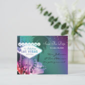 Glam Las Vegas Wedding Save Date Briefkaart (Staand voorkant)
