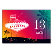 Glam Las Vegas Wedding Table Number Kaart (Achterkant)