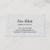 Glam Lashes Hot Pink Lips Makeup Artist Silver Visitekaartje (Achterkant)