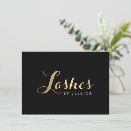 Glam Lashes Script Gold/Black Gift Certificate (Staand voorkant)