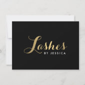 Glam Lashes Script Gold/Black Gift Certificate (Voorkant)
