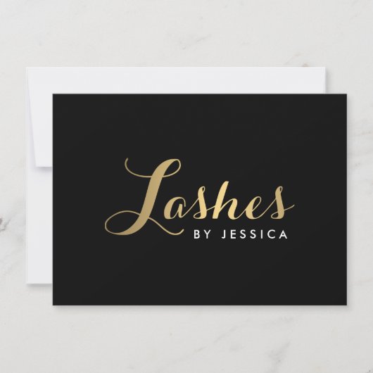 Glam Lashes Script Gold/Black Gift Certificate (Voorkant)
