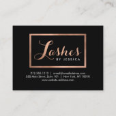 Glam Lashes Script Roos Gold/Black Aftercare Kaart Visitekaartje (Achterkant)