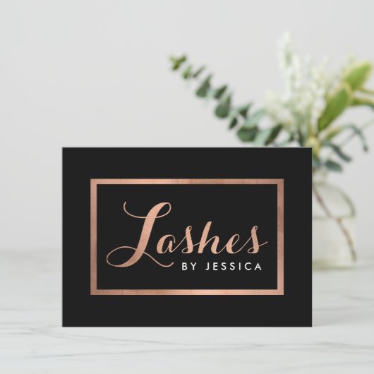 Glam Lashes Script RoseGold/Black Gift Certificate (Staand voorkant)