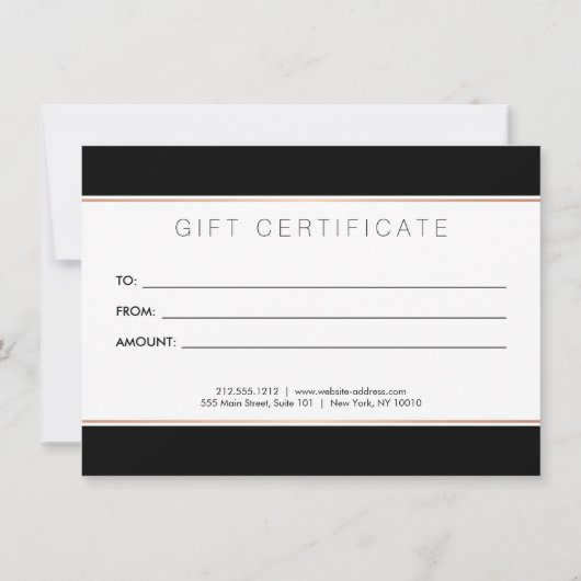 Glam Lashes Script RoseGold/Black Gift Certificate (Achterkant)
