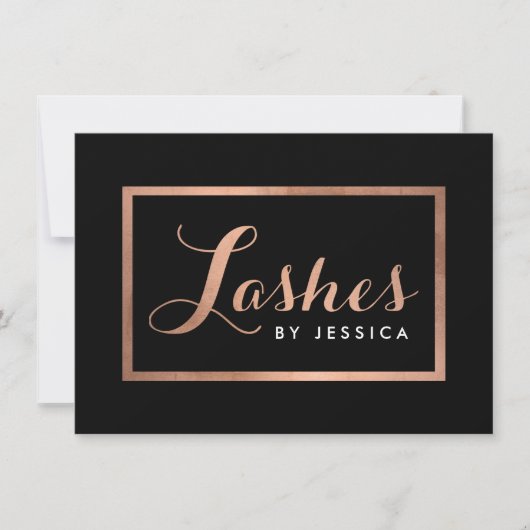Glam Lashes Script RoseGold/Black Gift Certificate (Voorkant)