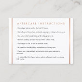 Glam Lashes Script Text Roos Gold Aftercare Kaart Visitekaartje (Voorkant)