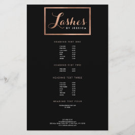 Glam Lashes Script Text Roos Gold/Black Flyer