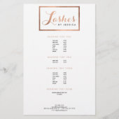 Glam Lashes Script Text Roos Gold Framed Flyer (Voorkant)