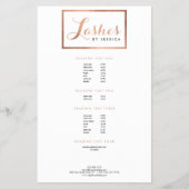 Glam Lashes Script Text Roos Gold Framed Flyer (Voorkant)