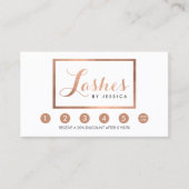 Glam Lashes Script Text Roos Gold Framed Loyalty (Voorkant)