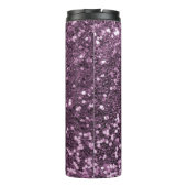 Glam Lavender Faux Glitter Paars Print Thermosbeker (Achterkant)