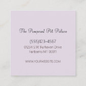 Glam Lavender Glitter Drift Poodle Pet Sitting Vierkante Visitekaartje (Achterkant)