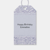 Glam Lavender Lila Paarse luipaard Afdruk Glitter Cadeaulabel (Voorkant)