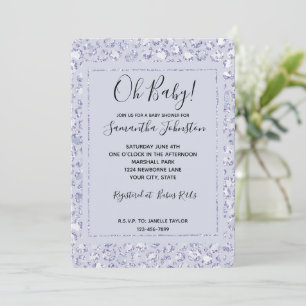 Glam Lavender Lila Paarse luipaard Afdruk Glitter Kaart