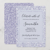 Glam Lavender Lila Paarse luipaard Afdruk Glitter Kaart (Voorkant / Achterkant)