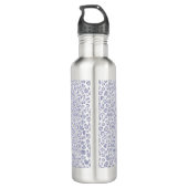 Glam Lavender Lila Paarse luipaard Afdruk Glitter Waterfles (Achterkant)