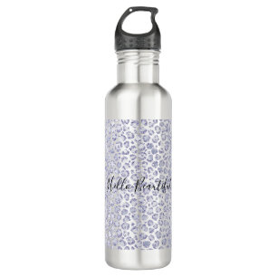 Glam Lavender Lila Paarse luipaard Afdruk Glitter  Waterfles