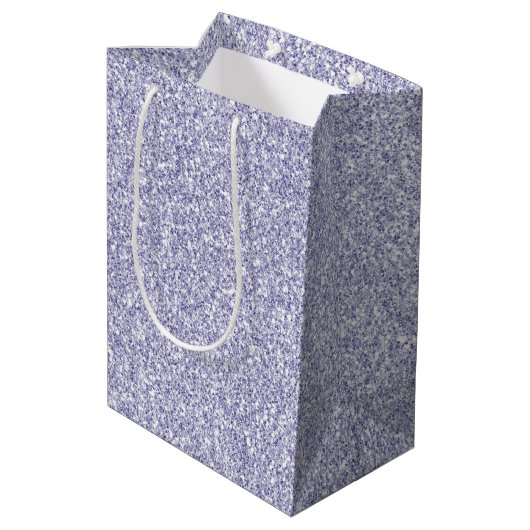Glam Lavender Lilac Purple Glitter Medium Cadeauzakje (Achterkant Gekanteld)