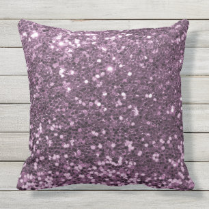 Glam Lavender Paars Faux Glitter Print Buitenkussen