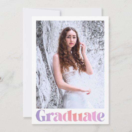 Glam Lavender Pink Custom Photo Graduparty Kaart (Voorkant)