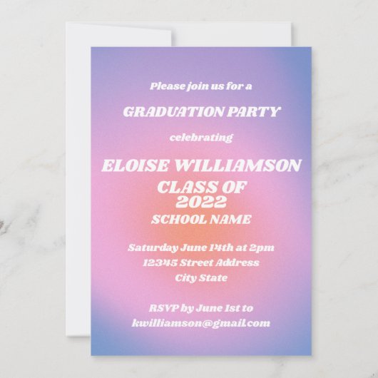 Glam Lavender Pink Custom Photo Graduparty Kaart (Achterkant)