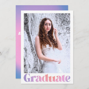 Glam Lavender Pink Custom Photo Graduparty Kaart