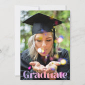 Glam Lavender Pink Photo Overlay Afstuderen Aankondiging (Voorkant)