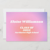 Glam Lavender Pink Photo Overlay Afstuderen Aankondiging (Achterkant)