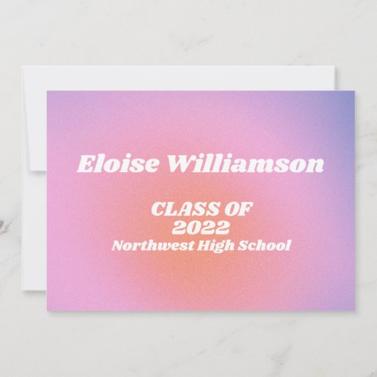 Glam Lavender Pink Photo Overlay Afstuderen Aankondiging (Achterkant)