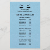 Glam LEER BLAUWE WIMPER SALON SERVICE LIJST Flyer (Voorkant)
