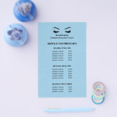 Glam LEER BLAUWE WIMPERS SALON SERVICE LIJST Flyer (Enkel)