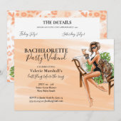 Glam Leopard Bachelorette Party Weekend Kaart (Voorkant / Achterkant)