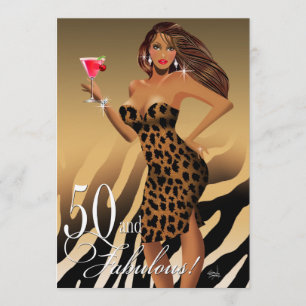Glam Leopard Bombshell 50th Birthday   tan Kaart