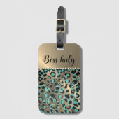 "Glam Leopard Boss Lady Bagagelabel (Voorkant (verticaal))
