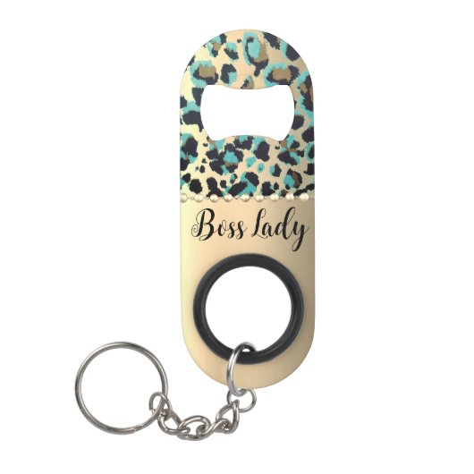 "Glam Leopard Boss Lady Mini Flessenopener (Voorkant)