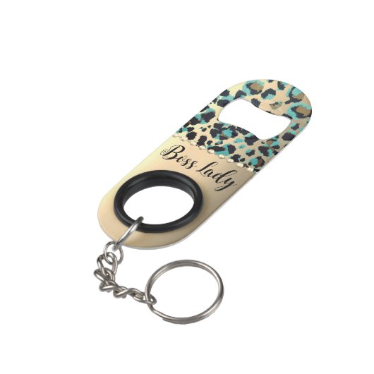 "Glam Leopard Boss Lady Mini Flessenopener (Achterkant Gekanteld)