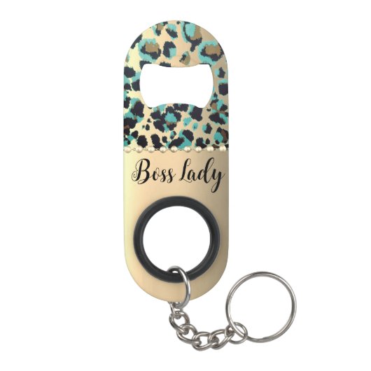 "Glam Leopard Boss Lady Mini Flessenopener (Achterkant)