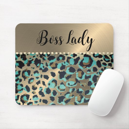 "Glam Leopard Boss Lady Muismat (Met muis)
